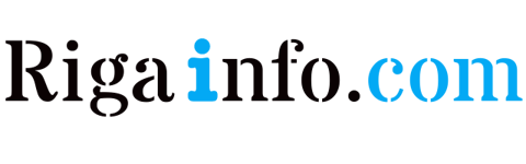 Logo of Riga Info Com, featuring a modern design with the text prominently displayed
