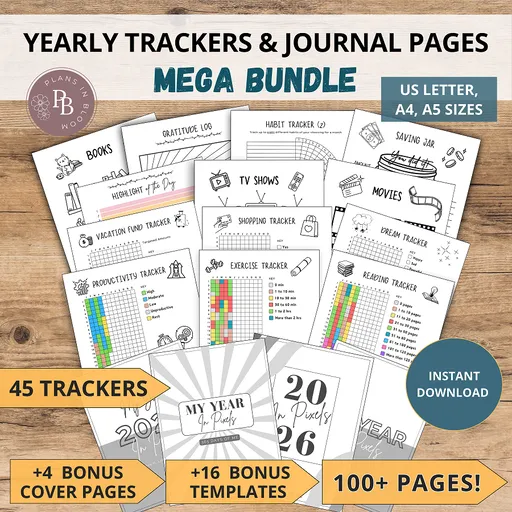 Yearly Trackers Mega Bundle 1