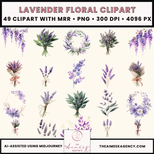 Lavender Floral Clipart