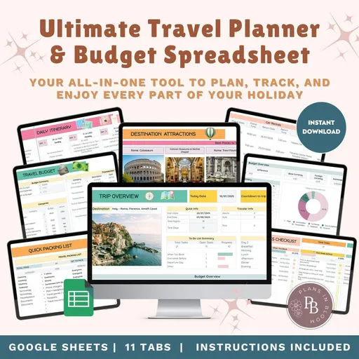 Family travel planner & budget spreadsheet