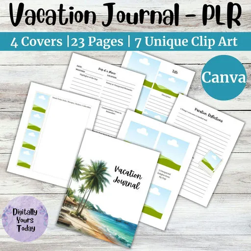 A beautifully designed vacation journal with PLR rights, perfect for creators and entrepreneurs who want to offer a meaningful, ready-to-sell product that helps their audience preserve travel memories they’ll never want to forget — capturing every moment, even the ones that often go unnoticed.