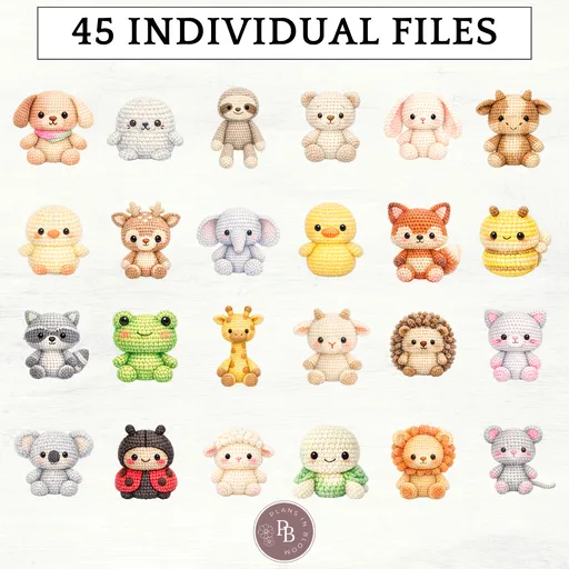 Amigurumi animals clipart set 2