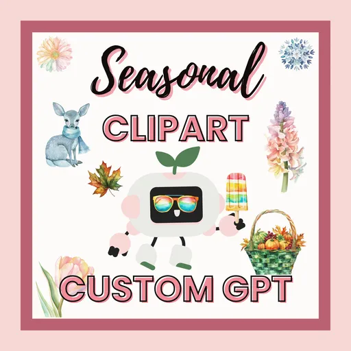 Create watercolor-style MidJourney prompts for Spring, Summer, Fall, and Winter clipart collections with seasonal theme and color palette suggestions.