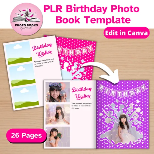 Want to offer a product that feels personal, meaningful, and easy to sell? This editable Birthday Photo Book PLR Template helps you launch a beautiful keepsake product in minutes, not weeks. Customize it with your branding, edit the layouts, or add it to your shop as-is. It’s a professional, emotion-driven template your customers can use to celebrate birthdays in a special way, making it a perfect evergreen product for your shop.