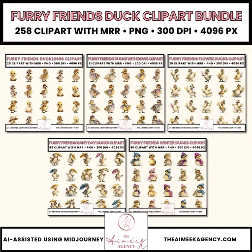 Furry Friends Duck Clipart Bundle