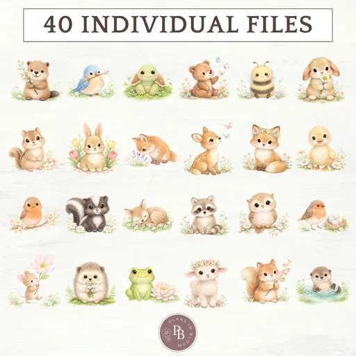 Spring woodland animals clipart set 2