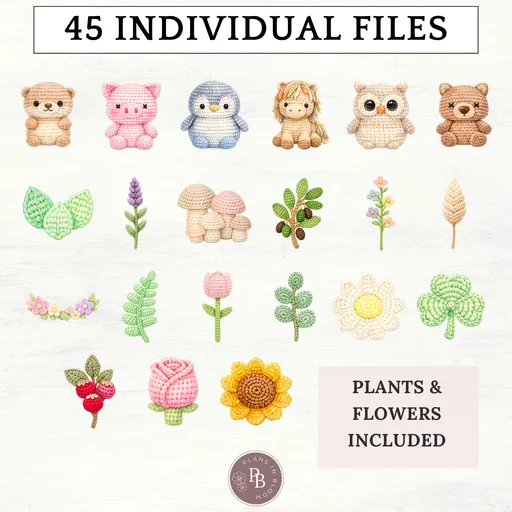 Amigurumi animals clipart set 3